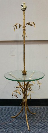 GILT METAL AND GLASS SMOKER FL