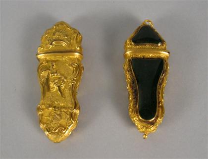 Gilt metal and green stone