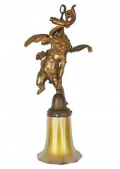 GILT METAL AND IRIDESCENT GLAS