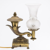 GILT METAL ARGAND LAMP<br>Prop