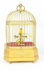 GILT METAL BIRDCAGE AUTOMATON