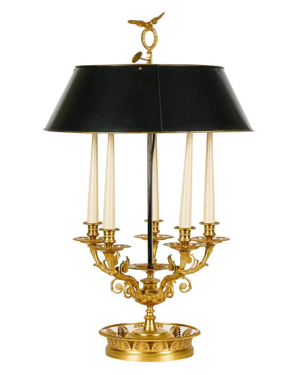 GILT METAL BOUILLOTTE LAMPmodern;