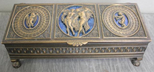 Gilt Metal Box with Figural