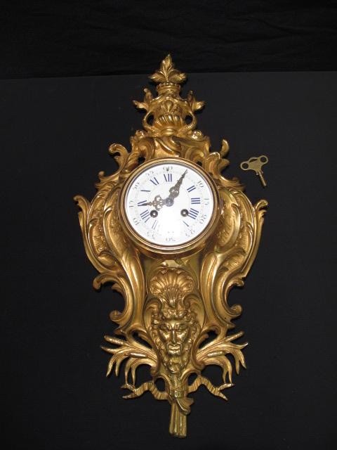 Gilt metal bronze rococo cartel
