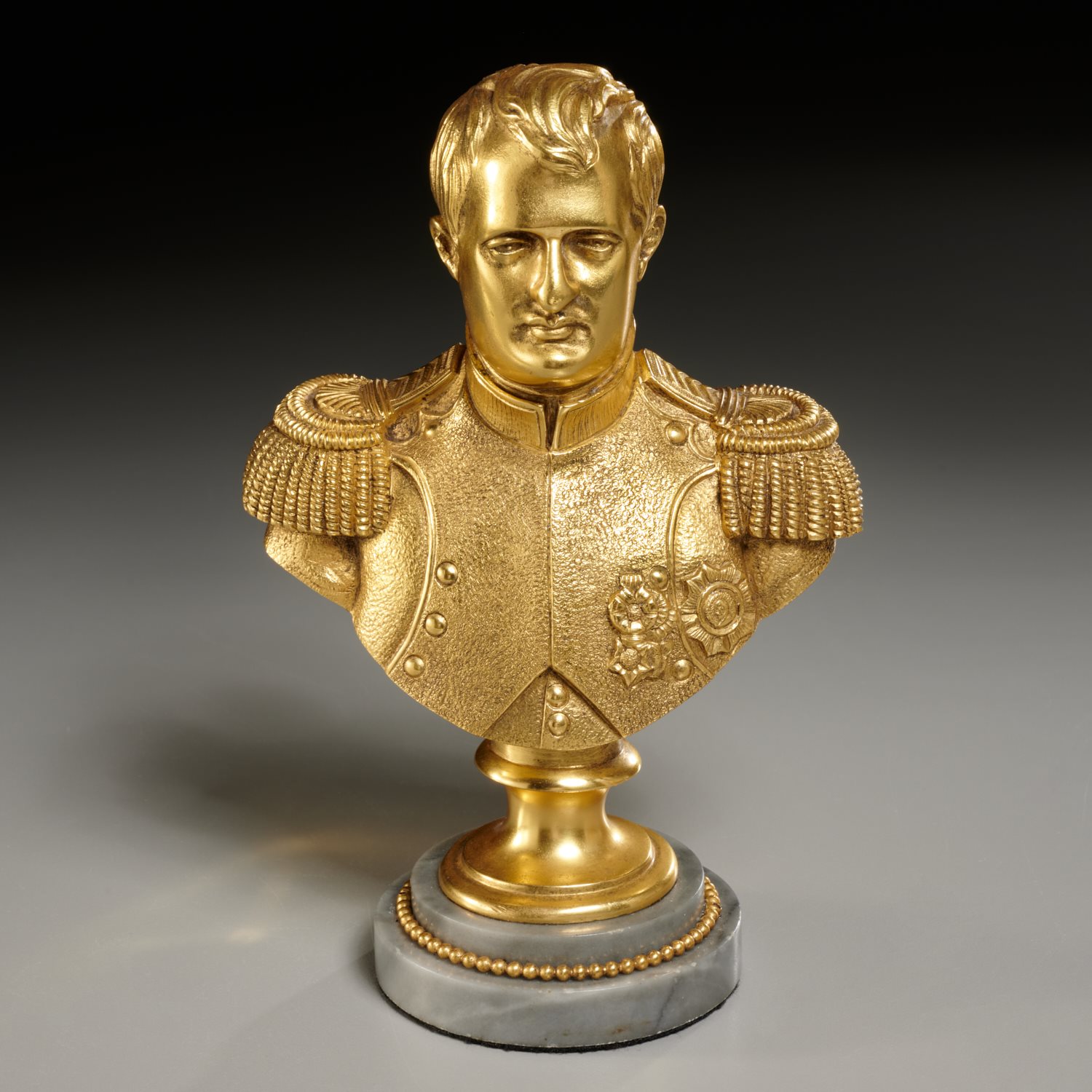 GILT METAL BUST OF NAPOLEON