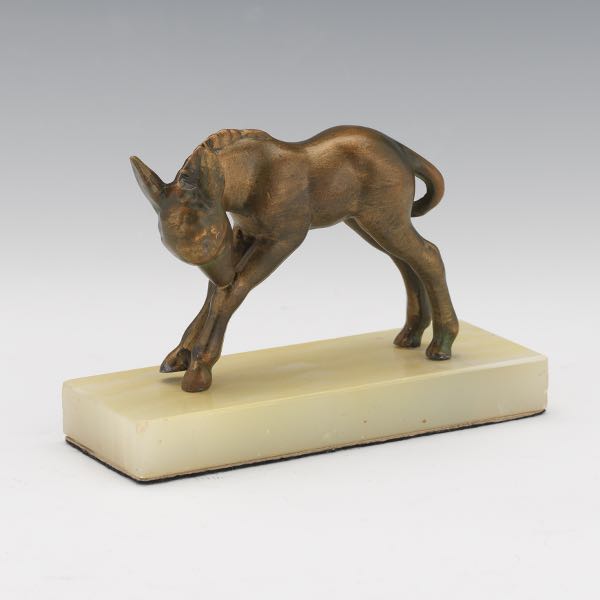 GILT METAL CABINET SCULPTURE OF A