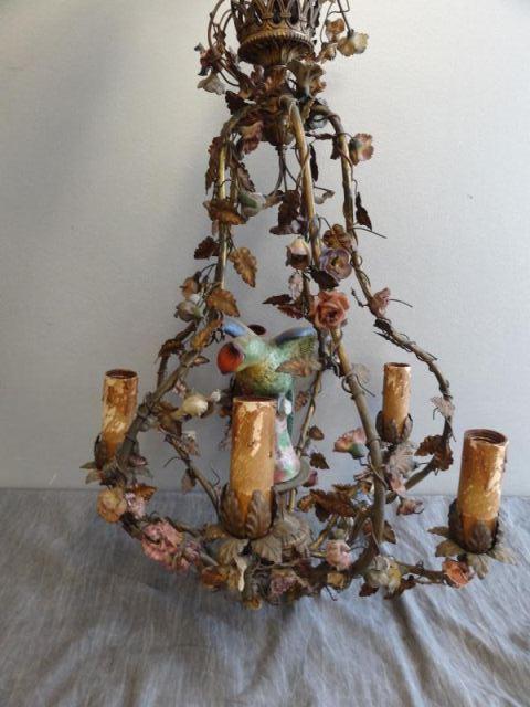 Gilt Metal Chandelier with