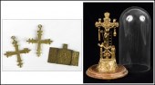 GILT METAL CRUCIFIXION. Contai