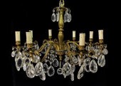 GILT METAL & CRYSTAL EIGHT-LIG