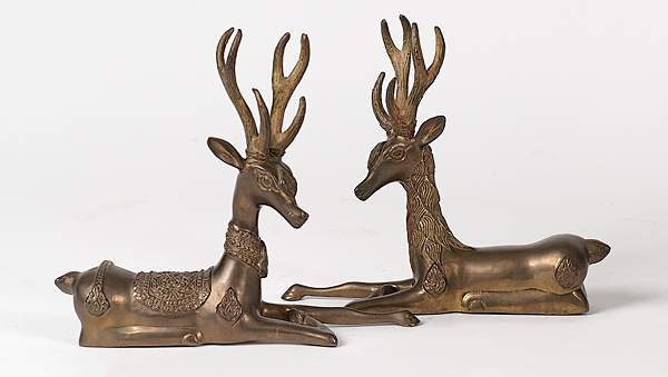 Gilt Metal Deer 20th century. A