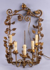 GILT METAL ELECTRIC WALL SCONC
