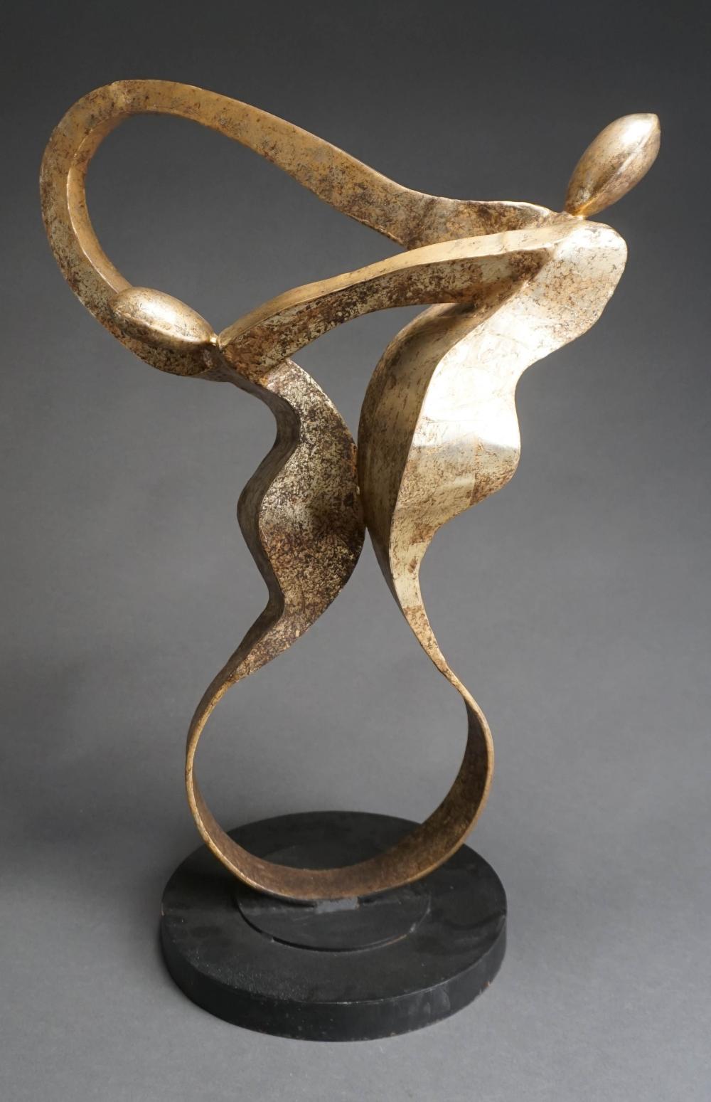GILT-METAL FIGURE OF DANCERS, H: 28