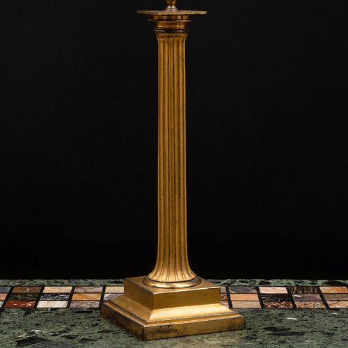 GILT-METAL FLUTED COLUMNAR TABLE