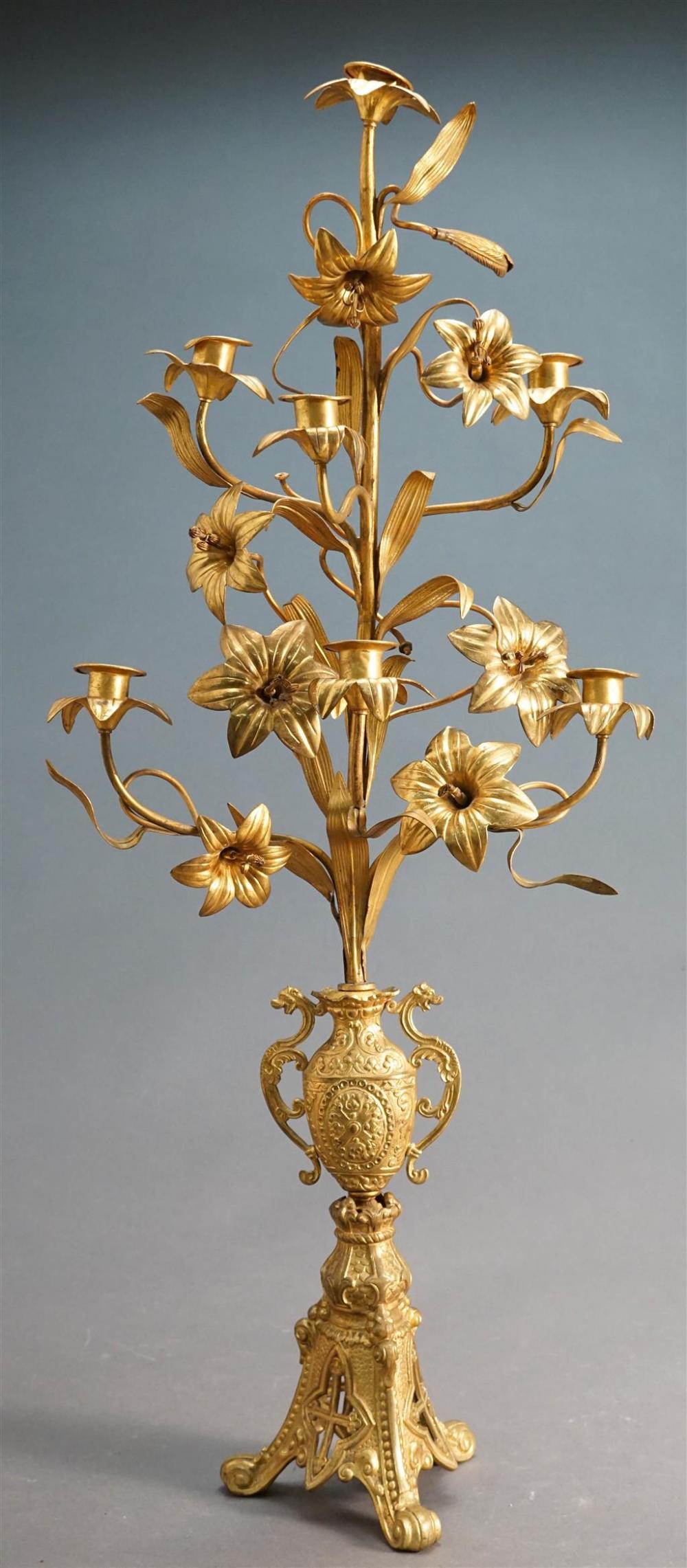 GILT METAL FOLIATE CANDELABRA