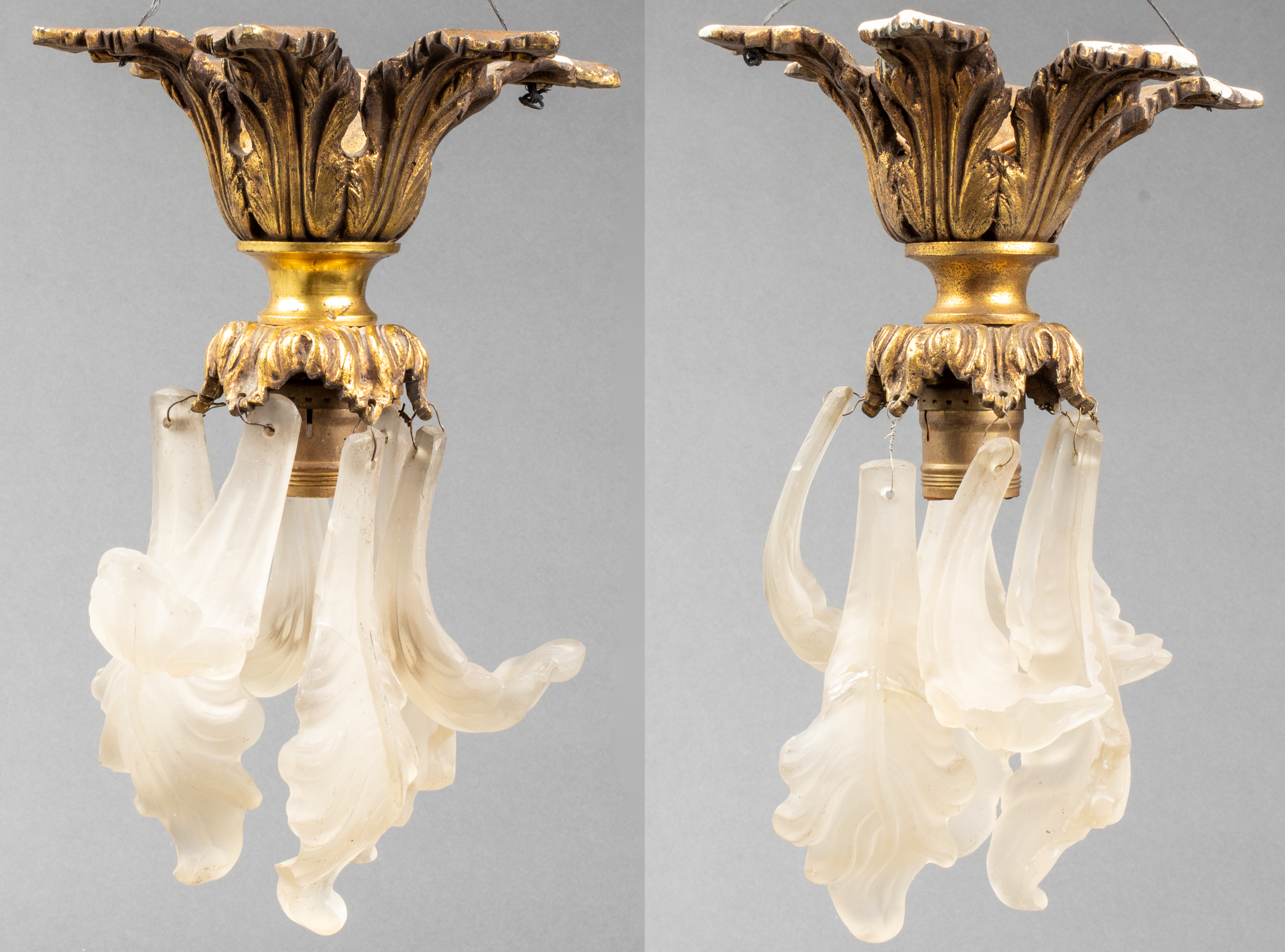 GILT METAL & GLASS ACANTHUS LEAF
