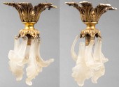 GILT METAL & GLASS ACANTHUS LE