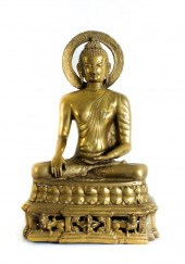 GILT METAL KASHMIR SEATED BUDD