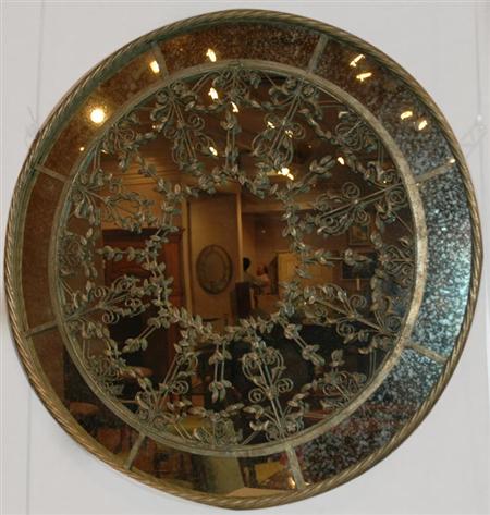 Gilt-Metal Leaf Decorated Mirror 