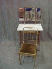 Gilt Metal Marbletop Vanity an