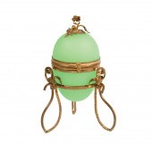 GILT METAL-MOUNTED GREEN OPALI