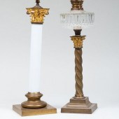 GILT-METAL-MOUNTED OPALINE GLA