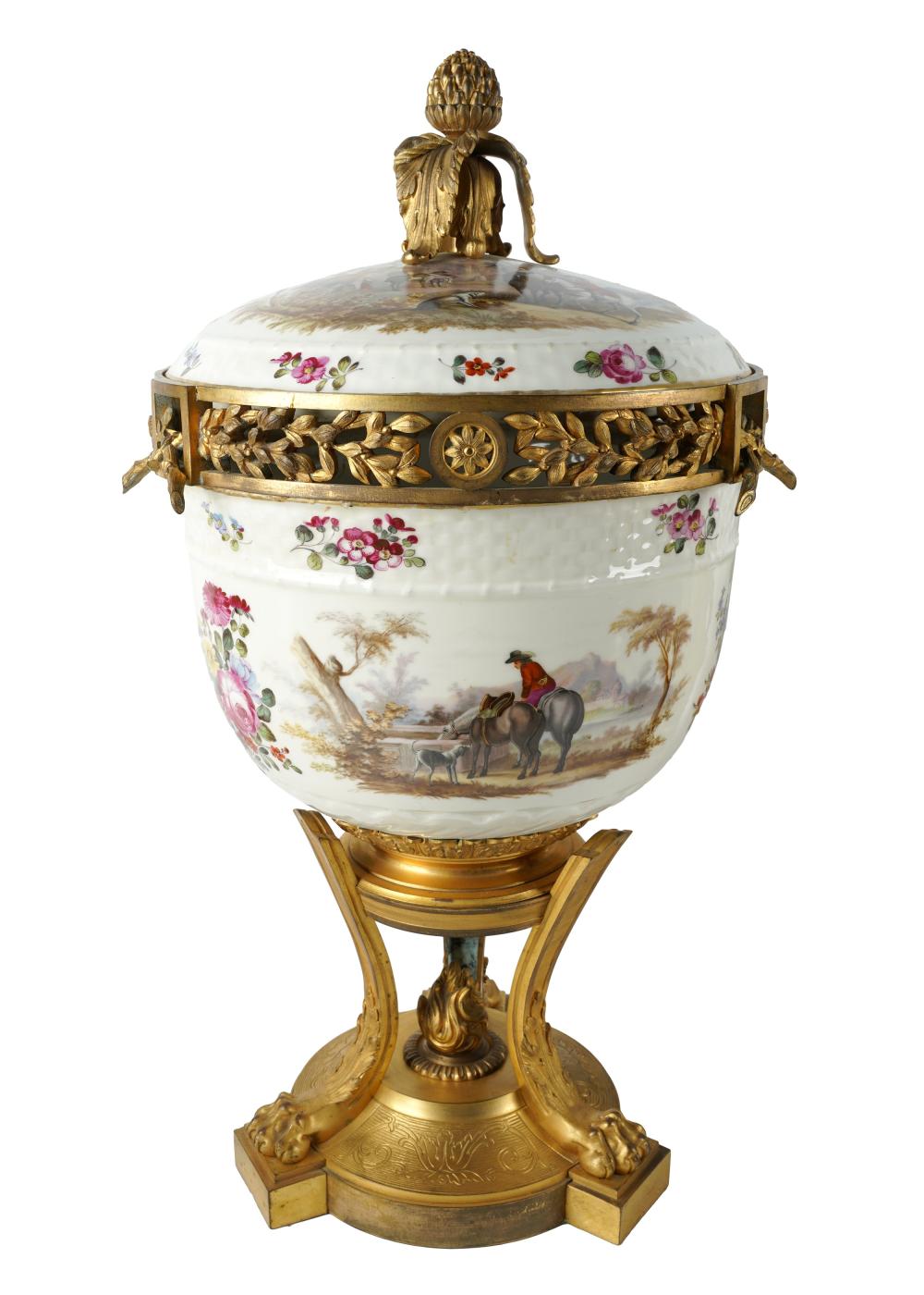 GILT METAL-MOUNTED PORCELAIN