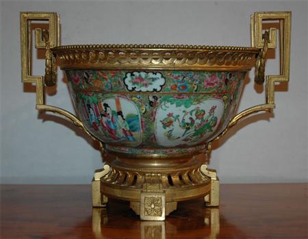 Gilt-Metal Mounted Rose Medallion