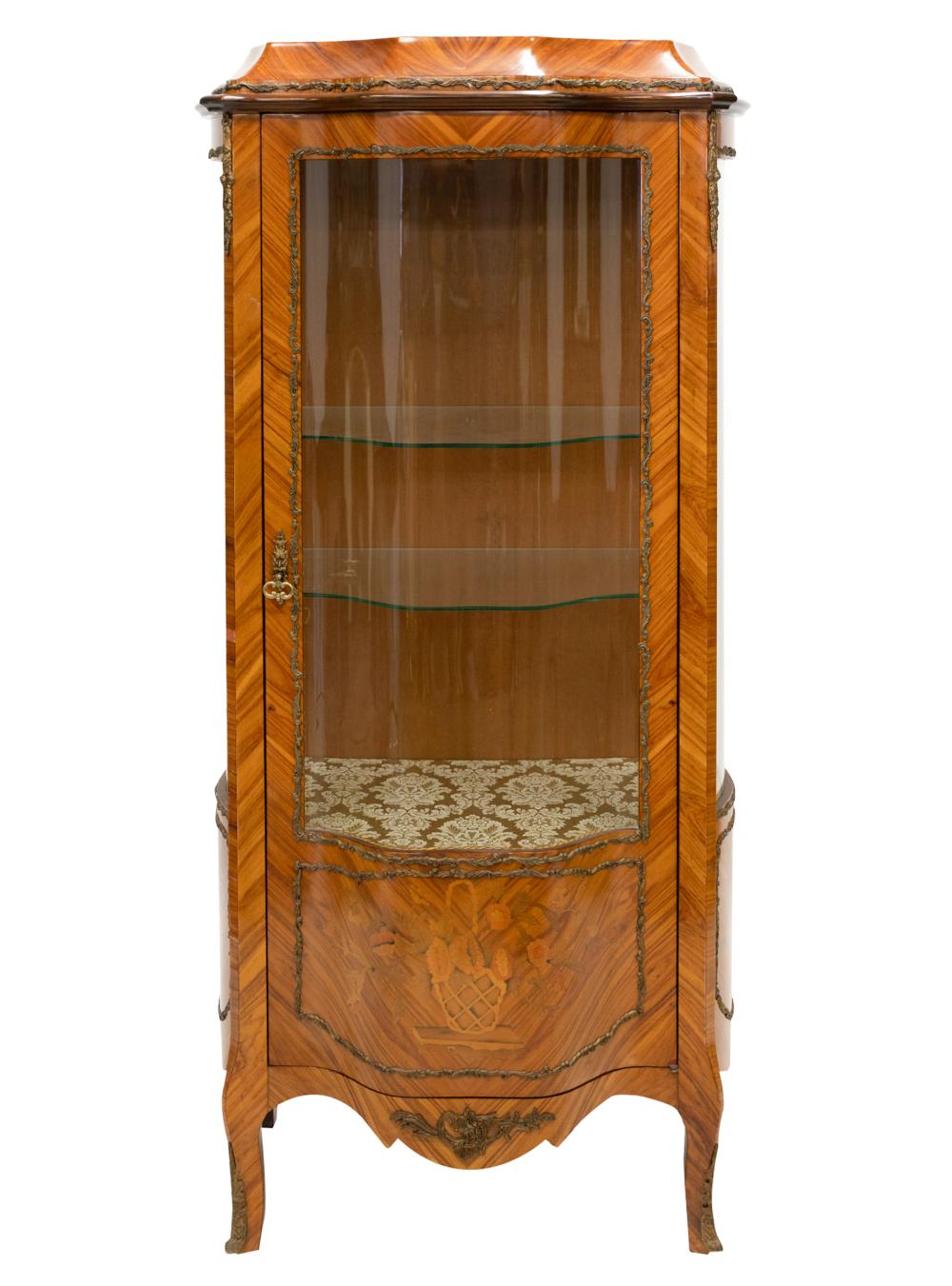 GILT METAL-MOUNTED VITRINEwith faux