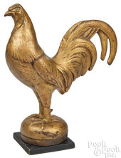 GILT METAL ROOSTER WEATHERVANE