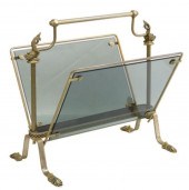 GILT METAL & SMOKED GLASS DOLP