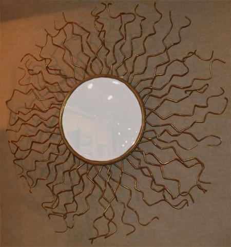 Gilt-Metal Starburst Mirror 