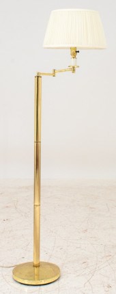 GILT METAL SWING-ARM FLOOR LAM