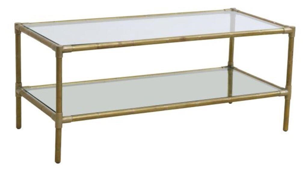 GILT METAL TWO-TIER COFFEE