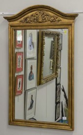 GILT MIRROR, CURVED PEDIMENT T