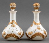 GILT OPAQUE OPALINE GLASS DECA