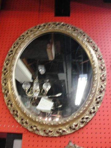 Gilt Oval Mirror. From a Bronxville