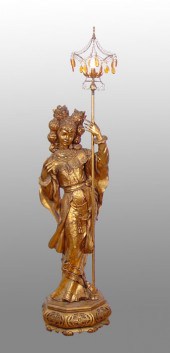 GILT PACIFIC RIM FIGURAL TORCH
