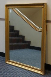 GILT PAINTED FRAME MIRROR, 46