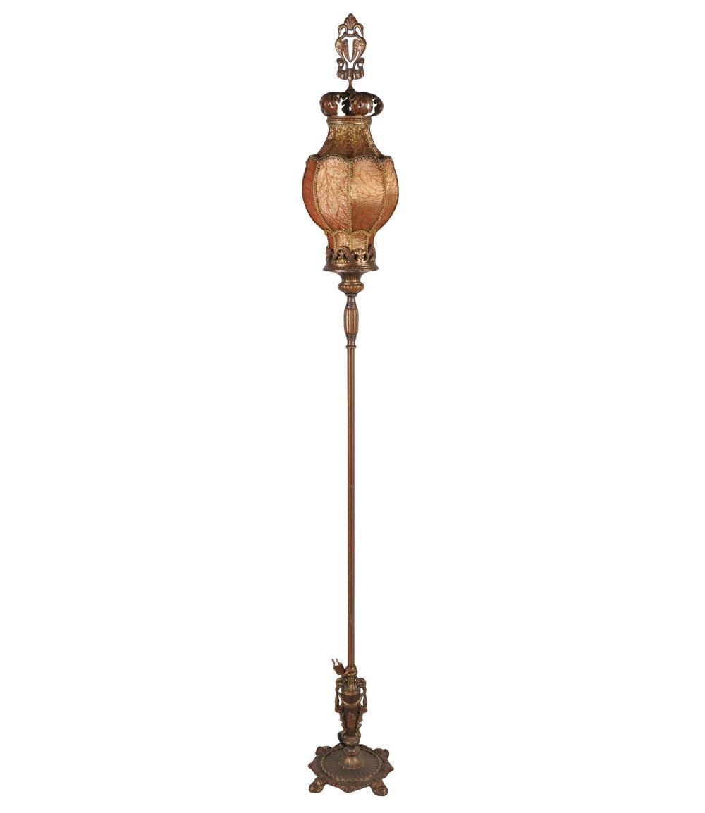 GILT-PAINTED IRON FLOOR LAMPthe