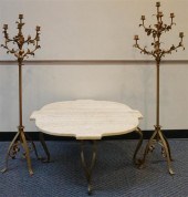 GILT PAINTED WROUGHT IRON CREA