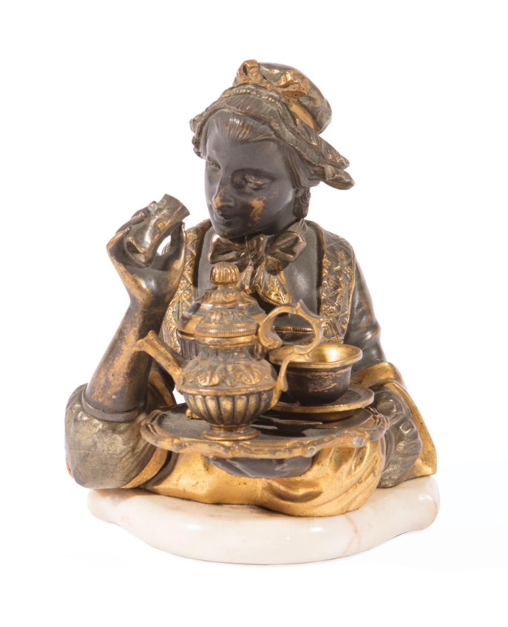 GILT, PATINATED BRONZE FIGURAL