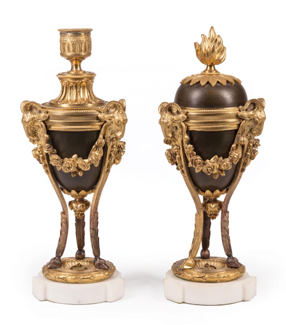 GILT, PATINATED BRONZE, MARBLE