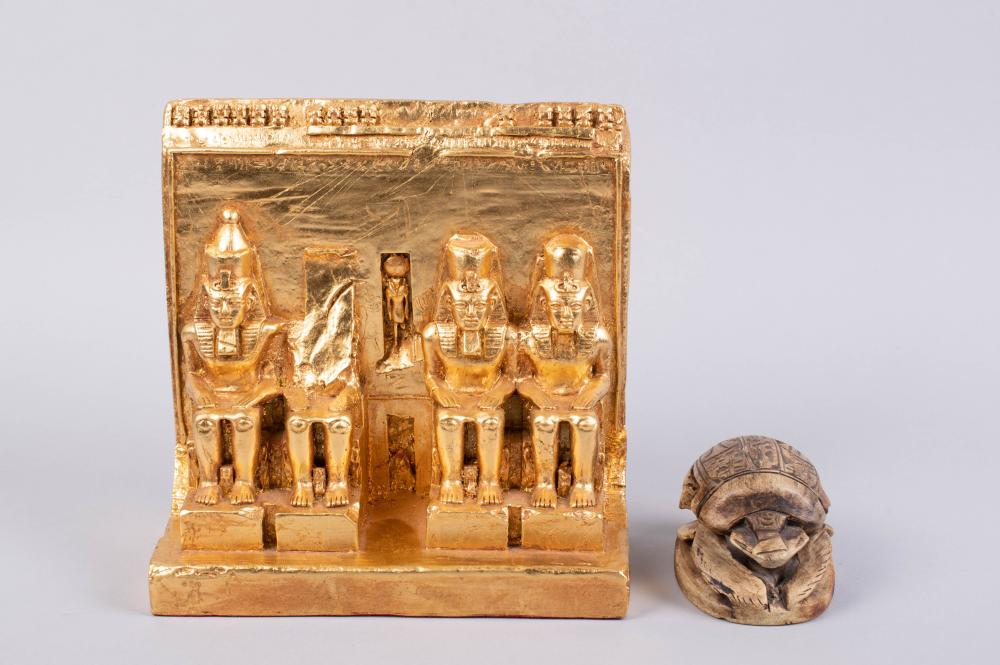 GILT-PLASTER MODEL OF ABU SIMBEL,