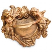 GILT PLASTER PUTTI ANGEL WALL