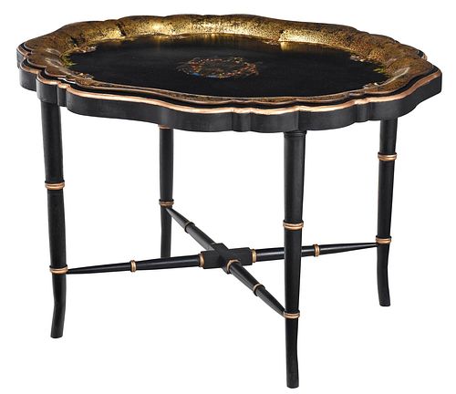 GILT POLYCHROMED EBONIZED PAPIER