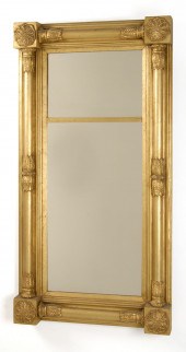 GILT SHERATON TABERNACLE MIRRO