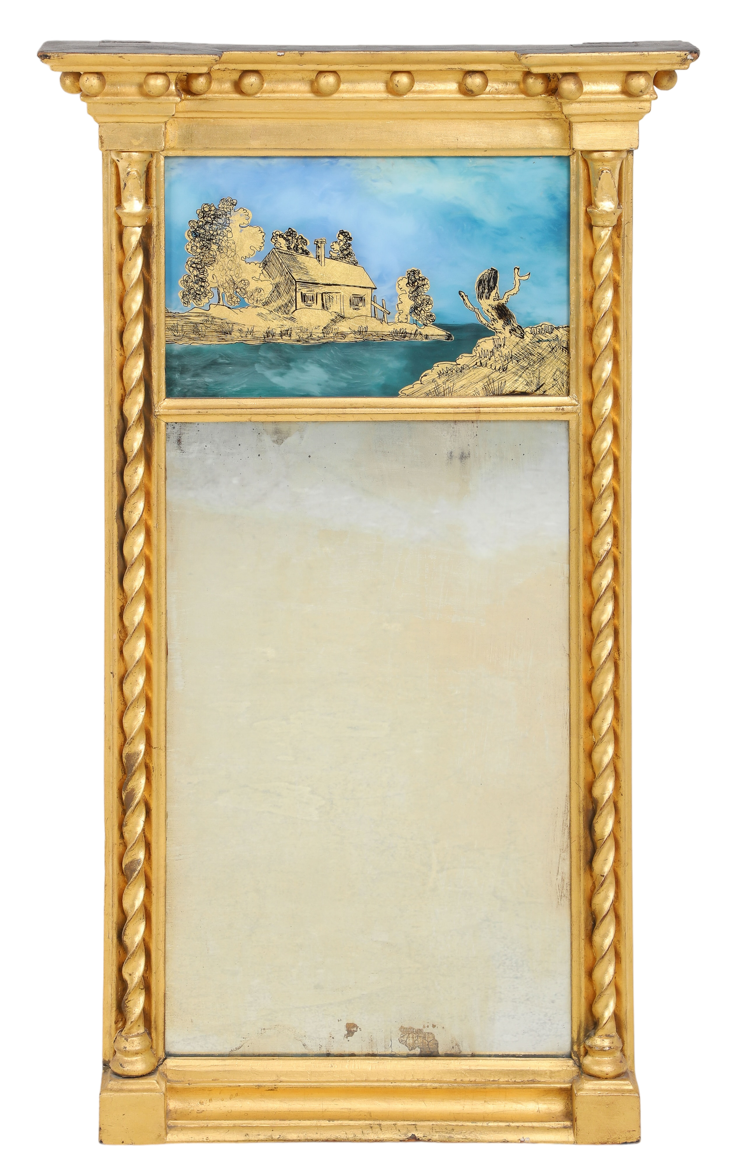 Gilt Sheraton wall mirror,