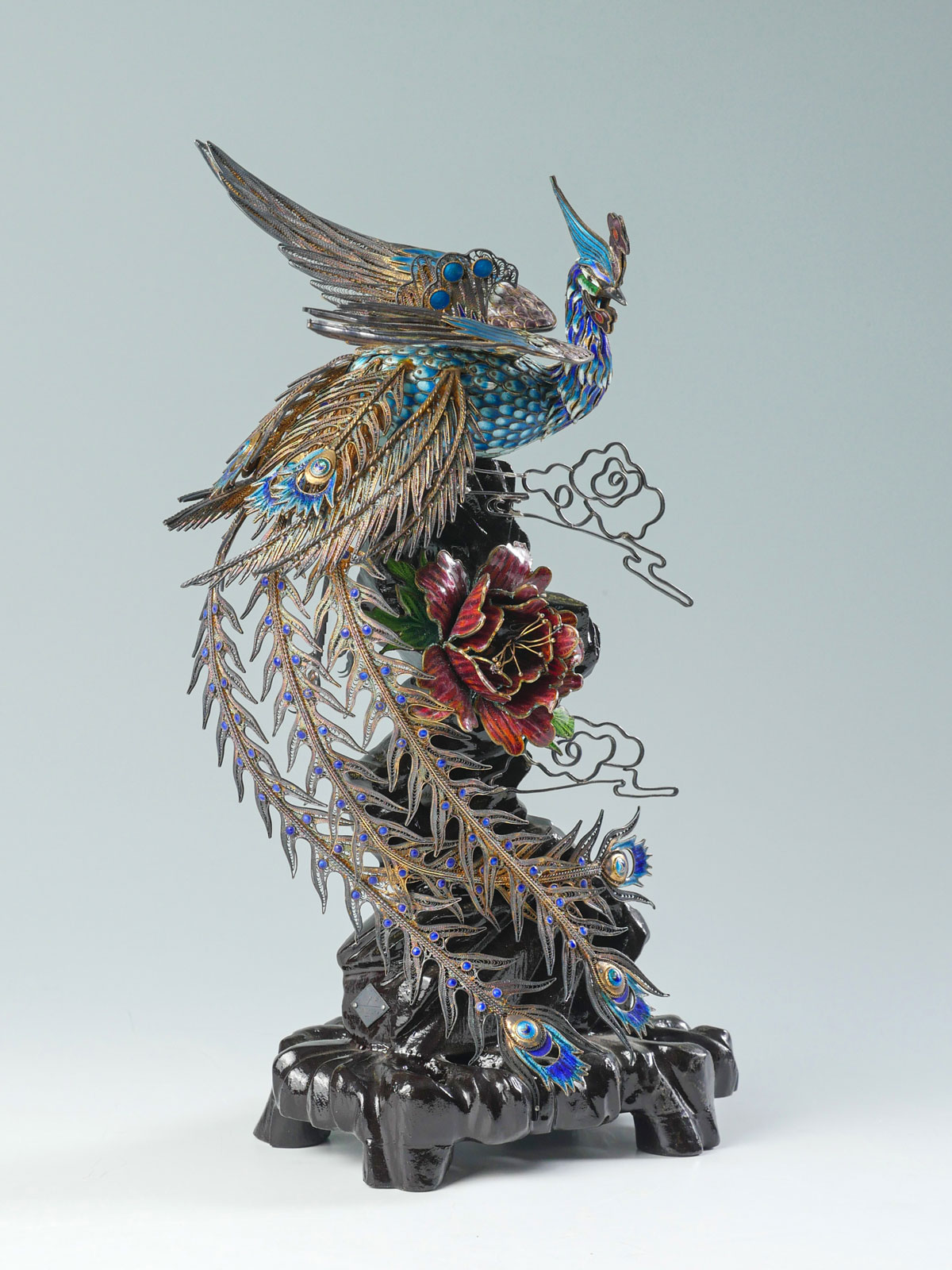 GILT SILVER FILLIGREE AND ENAMEL