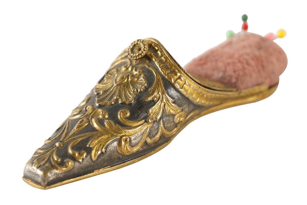 GILT & SILVERED METAL SHOE-FORM