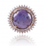 GILT STERLING STAR RUBY AND WH